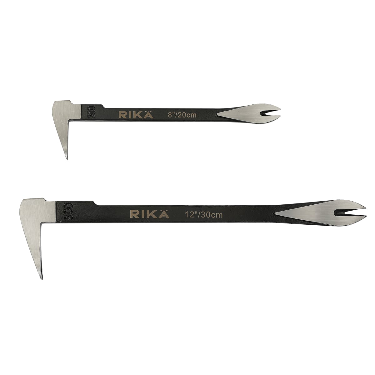 Rikä 2-Piece Nail Puller Set | 8in and 12in Carbon Steel Pry Bars